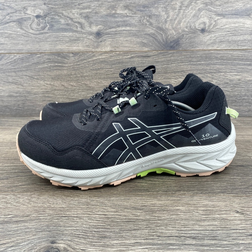 Asics Gel-Venture 9 Womens‎ Trail Running Shoes Black White 1012B759 Size 10.5
